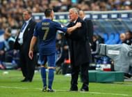PARIS, FRANCE - OCTOBER 15: Didier Deschamps, coach of France talks with Franck Ribery of France during the FIFA 2014 World Cup Qualifying Group I match between France and Finland at the Stade de France on October 15, 2013 in Paris, France. (Photo by Julian Finney/Getty Images)