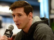 BARCELONA, SPAIN - FEBRUARY 19: Footballer Leo Messi inaugurates the Adidas store on February 19, 2015 in Barcelona, Spain. (Photo by Robert Marquardt/Getty Images)