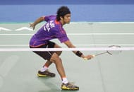 SEOUL, SOUTH KOREA - SEPTEMBER 20: Ajay Jayaram of India compete against Chen Long of China in the Men's SIngles Final match during the 2015 Viktor Korea Badminton Open on September 20, 2015 in Seoul, South Korea. (Photo by Chung Sung-Jun/Getty Images)
