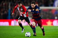 BARCELONA, SPAIN - JANUARY 27: Lionel Messi of FC Barcelona runs with the ball during the Copa del Rey Quarter Final Second Leg between FC Barcelona and Athletic Club at Camp Nou stadium on January 27, 2016 in Barcelona, Spain. (Photo by Alex Caparros/Getty Images)