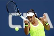 NEW YORK, NY - SEPTEMBER 07: Ana Konjuh of Croatia returns a shot to Karolina Pliskova of the Czech Republic during their Women's Singles Quarterfinal match on Day Ten of the 2016 US Open at the USTA Billie Jean King National Tennis Center on September 7, 2016 in the Flushing neighborhood of the Queens borough of New York City. (Photo by Elsa/Getty Images)