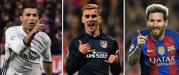 Cristiano Ronaldo, Lionel Messi and Antoine Griezmann announced as the three man shortlist for FIFA BEST player award