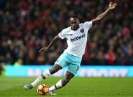 MANCHESTER, ENGLAND - NOVEMBER 27: Michail Antonio of West Ham United during the Premier League match between Manchester United and West Ham United at Old Trafford on November 27, 2016 in Manchester, England. (Photo by Alex Livesey/Getty Images)