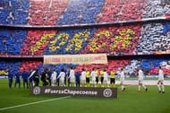 BARCELONA, SPAIN - DECEMBER 03: Players of FC Barcelona and Real Madrid CF shake hands before the La Liga match between FC Barcelona and Real Madrid CF at Camp Nou stadium on December 3, 2016 in Barcelona, Spain. (Photo by Alex Caparros/Getty Images)
