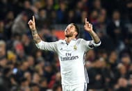 BARCELONA, SPAIN - DECEMBER 03: Sergio Ramos of Real Madrid celebrates scoring his team's first goal during the La Liga match between FC Barcelona and Real Madrid CF at Camp Nou on December 3, 2016 in Barcelona, Spain. (Photo by David Ramos/Getty Images)