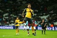 LONDON, ENGLAND - DECEMBER 03: Alex Oxlade-Chamberlain of Arsenal celebrates after scoring his team's fourth goal during the Premier League match between West Ham United and Arsenal at London Stadium on December 3, 2016 in London, England. (Photo by Jordan Mansfield/Getty Images)
