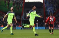 BOURNEMOUTH, ENGLAND - DECEMBER 04: Emre Can of Liverpool celebrates with Jordan Henderson as he scores their third goal during the Premier League match between AFC Bournemouth and Liverpool at Vitality Stadium on December 4, 2016 in Bournemouth, England. (Photo by Bryn Lennon/Getty Images)