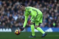 LONDON, ENGLAND - DECEMBER 11: Thibaut Courtois of Chelsea in action during the Premier League match between Chelsea and West Bromwich Albion at Stamford Bridge on December 11, 2016 in London, England. (Photo by Clive Rose/Getty Images)