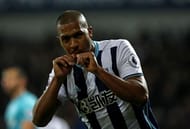 WEST BROMWICH, ENGLAND - DECEMBER 14: Jose Salomon Rondon of West Bromwich Albion celebrates scoring his team's third goal and hat trick goal during the Premier League match between West Bromwich Albion and Swansea City at The Hawthorns on December 14, 2016 in West Bromwich, England. (Photo by David Rogers/Getty Images)