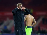 MIDDLESBROUGH, ENGLAND - DECEMBER 14: Jurgen Klopp, Manager of Liverpool applauds supporters after hsi team's 3-0 win in the Premier League match between Middlesbrough and Liverpool at Riverside Stadium on December 14, 2016 in Middlesbrough, England. (Photo by Alex Livesey/Getty Images)