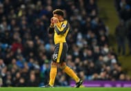 MANCHESTER, ENGLAND - DECEMBER 18: Alex Oxlade-Chamberlain of Arsenal reacts during the Premier League match between Manchester City and Arsenal at the Etihad Stadium on December 18, 2016 in Manchester, England. (Photo by Michael Regan/Getty Images)