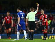 LONDON, ENGLAND - DECEMBER 26: Jack Wilshere of AFC Bournemouth is shown a yellow card during the Premier League match between Chelsea and AFC Bournemouth at Stamford Bridge on December 26, 2016 in London, England. (Photo by Jordan Mansfield/Getty Images)