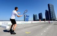 ABU DHABI, UNITED ARAB EMIRATES - DECEMBER 28: Andy Murray of Great Britain and Rafeal Nadal of Spain pose for a picture during the offical players launch of 2016 Mubadala Tennis Championship at Al Maryah Island on December 28, 2016 in Abu Dhabi, United Arab Emirates. (Photo by Francois Nel/Getty Images)