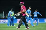 ADELAIDE, AUSTRALIA - DECEMBER 31: Moises Henriques of the Sydney Sixers leaves the field after getting out to Liam O'Connor of the Adelaide Strikers during the Big Bash League match between the Adelaide Strikers and Sydney Sixers at Adelaide Oval on December 31, 2016 in Adelaide, Australia. (Photo by Morne de Klerk/Getty Images)