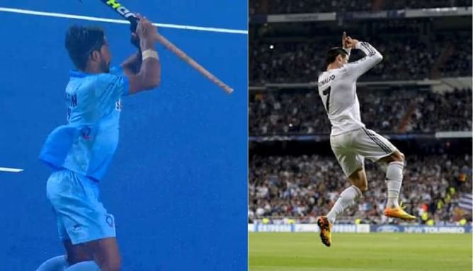 Varun Kumar celebrates like Cristiano Ronaldo after scoring in Junior World Cup opener