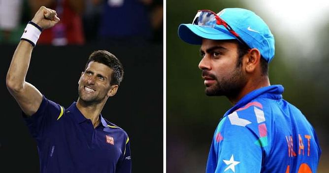 When Virat Kohli found competition in Novak Djokovic
