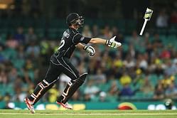 SK Play of the Day: Colin Munro's bat breaks into half as he attempts a cover drive