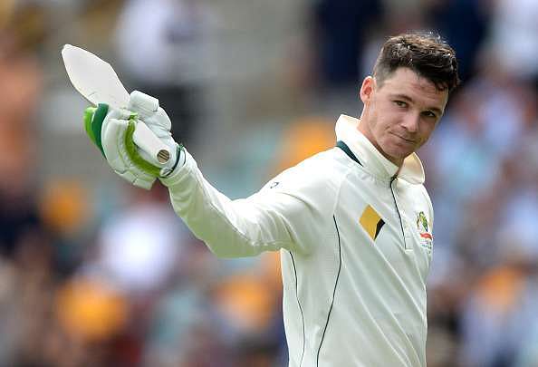 Cricketers congratulate Peter Handscomb on his maiden Test ton