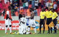 PORT ELIZABETH, SOUTH AFRICA - FEBRUARY 02: Wakaso Mubarak (3rd L) of Gana celebrates with team-mates after the 2013 Africa Cup of Nations Quarter-Final match between Ghana and Cape Verde at the Nelson Mandela Bay Stadium on February 2, 2013 in Port Elizabeth, South Africa. (Photo by Ian Walton/Getty Images)