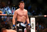 BOSTON, MA - AUGUST 17: Chael Sonnen reacts after winning the fight with a tap out by guillotine choke against Mauricio Rua in their light heavyweight bout at TD Garden on August 17, 2013 in Boston, Massachusetts. (Photo by Jared Wickerham/Getty Images)