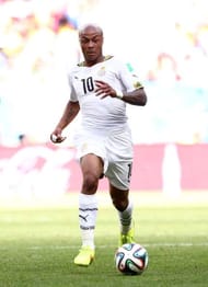 BRASILIA, BRAZIL - JUNE 26: Andre Ayew of Ghana controls the ball during the 2014 FIFA World Cup Brazil Group G match between Portugal and Ghana at Estadio Nacional on June 26, 2014 in Brasilia, Brazil. (Photo by Adam Pretty/Getty Images)