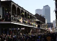 NEW ORLEANS, LOUISIANA - FEBRUARY 9, 2016: Revelers pack Bourbon Street during Mardi Gras day on February 9, 2016 in New Orleans, Louisiana. Fat Tuesday, or Mardi Gras in French, is a celebration traditionally held before the observance of Ash Wednesday and the beginning of the Christian Lenten season. (Photo by Jonathan Bachman/Getty Images)