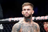 LAS VEGAS, NV - AUGUST 20: Cody Garbrandt waits for the start of his bantamweight bout against Takeya Mizugaki at the UFC 202 event at T-Mobile Arena on August 20, 2016 in Las Vegas, Nevada. Garbrandt won by first-round TKO. (Photo by Steve Marcus/Getty Images)