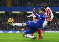 LONDON, ENGLAND - DECEMBER 31: Marcos Alonso of Chelsea in action during the Premier League match between Chelsea and Stoke City at Stamford Bridge on December 31, 2016 in London, England. (Photo by Steve Bardens/Getty Images)