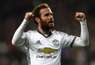 STRATFORD, ENGLAND - JANUARY 02: Juan Mata of Manchester United celebrates scoring the opening goal during the Premier League match between West Ham United and Manchester United at London Stadium on January 2, 2017 in Stratford, England. (Photo by Ian Walton/Getty Images)