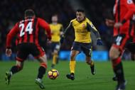 BOURNEMOUTH, ENGLAND - JANUARY 03: Alexis Sanchez of Arsenal during the Premier League match between AFC Bournemouth and Arsenal at the Vitality Stadium on January 3, 2017 in Bournemouth, England. (Photo by Michael Steele/Getty Images,)