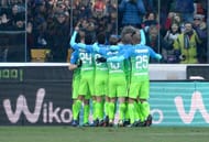 UDINE, ITALY - JANUARY 08: Ivan Perisic of FC Internazionale celebrates after scoring his team's second goal during the Serie A match between Udinese Calcio and FC Internazionale at Stadio Friuli on January 8, 2017 in Udine, Italy. (Photo by Dino Panato/Getty Images)
