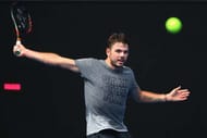MELBOURNE, AUSTRALIA - JANUARY 09: Stan Wawrinka of Switzerland hits a backhand during a practice session ahead of the 2017 Australian Open at Melbourne Park on January 9, 2017 in Melbourne, Australia. (Photo by Michael Dodge/Getty Images)