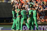 PERTH, AUSTRALIA - JANUARY 14: Michael Beer of the Stars celebrates after taking the wicket of Cameron Bancroft of the Scorchers during the Big Bash League match between the Perth Scorchers and the Melbourne Stars at WACA on January 14, 2017 in Perth, Australia. (Photo by Will Russell/Getty Images)