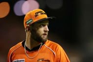 PERTH, AUSTRALIA - JANUARY 14: Andrew Tye of the Scorchers looks on during the Big Bash League match between the Perth Scorchers and the Melbourne Stars at WACA on January 14, 2017 in Perth, Australia. (Photo by Will Russell/Getty Images)