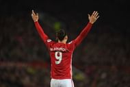 MANCHESTER, ENGLAND - JANUARY 15: Zlatan Ibrahimovic of Manchester United gestures during the Premier League match between Manchester United and Liverpool at Old Trafford on January 15, 2017 in Manchester, England. (Photo by Mike Hewitt/Getty Images)