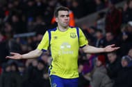 LONDON, ENGLAND - JANUARY 21: Seamus Coleman of Everton celebrates scoring his sides first goal during the Premier League match between Crystal Palace and Everton at Selhurst Park on January 21, 2017 in London, England. (Photo by Ian Walton/Getty Images)