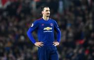 STOKE ON TRENT, ENGLAND - JANUARY 21: Zlatan Ibrahimovic of Manchester United reacts during the Premier League match between Stoke City and Manchester United at Bet365 Stadium on January 21, 2017 in Stoke on Trent, England. (Photo by Laurence Griffiths/Getty Images)