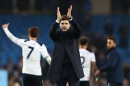 MANCHESTER, ENGLAND - JANUARY 21: Mauricio Pochettino, Manager of Tottenham Hotspur shows appreciation to the fans after the Premier League match between Manchester City and Tottenham Hotspur at the Etihad Stadium on January 21, 2017 in Manchester, England. (Photo by Clive Mason/Getty Images)