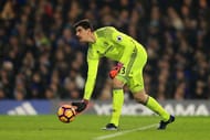 LONDON, ENGLAND - JANUARY 22: Thibaut Courtois of Chelsea in action during the Premier League match between Chelsea and Hull City at Stamford Bridge on January 22, 2017 in London, England. (Photo by Richard Heathcote/Getty Images)