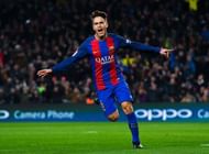 BARCELONA, SPAIN - JANUARY 26: Denis Suarez of FC Barcelona celebrates after scoring his team's first goal during the Copa del Rey quarter-final second leg match between FC Barcelona and Real Sociedad at Camp Nou on January 26, 2017 in Barcelona, Spain. (Photo by David Ramos/Getty Images)