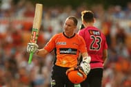 PERTH, AUSTRALIA - JANUARY 28: Michael Klinger of the Scorchers celebrates his half century during the Big Bash League match between the Perth Scorchers and the Sydney Sixers at WACA on January 28, 2017 in Perth, Australia. (Photo by Paul Kane/Getty Images)