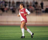 19 Nov 1987: Glenn Hoddle of Monaco in action during the Friendly match against Rangers played at the Stade Louis II Stadium, in Monaco. The match ended in a 0-0 draw. \ Mandatory Credit: David Cannon /Allsport