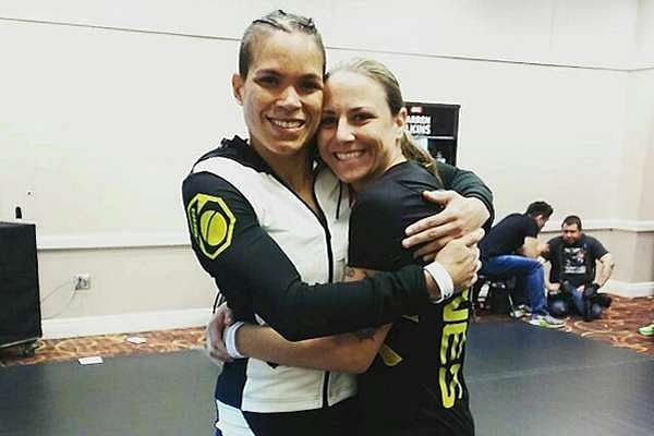 Amanda Nunes with Nina Ansaroff