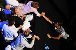 Watch: Roger Federer swept over by emotions on meeting Mirka after the final