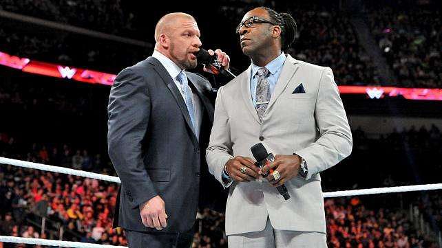 Booker T and Triple H in the ring on Monday Night Raw