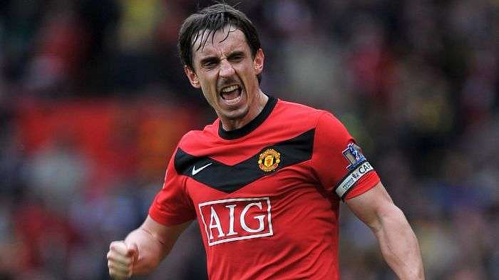 Neville won a staggering 20 trophies with Manchester United