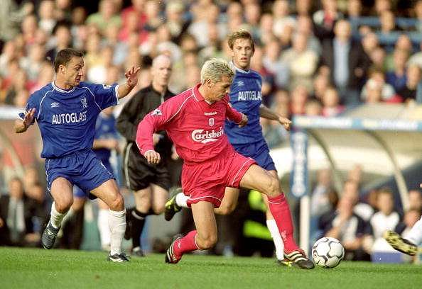 1 Oct 2000:  Christian Ziege of Liverpool in action during the FA Carling Premiership match against Chelsea at Stamford Bridge in London.  Chelsea won the match 3-0. \ Mandatory Credit: Ben Radford /Allsport