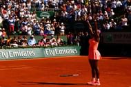 PARIS, FRANCE - JUNE 06: Serena Williams of the United States celebrates match point in the Women's Singles Final against Lucie Safarova of Czech Repbulic on day fourteen of the 2015 French Open at Roland Garros on June 6, 2015 in Paris, France. (Photo by Dan Istitene/Getty Images)