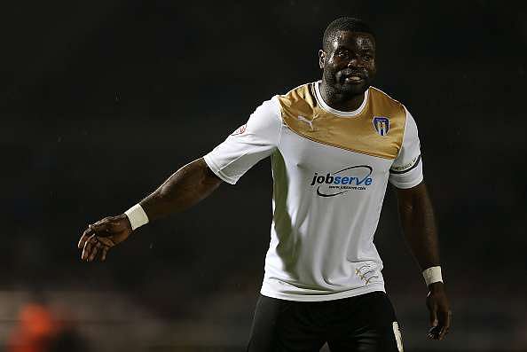 NORTHAMPTON, ENGLAND - SEPTEMBER 01:  George Elokobi of Colchester United in action during the Johnstone&#039;s Paint Trophy match between Northampton Town and Colchester United at Sixfields on September 1, 2015 in Northampton, England.  (Photo by Pete Norton/Getty Images)