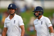 CENTURION, SOUTH AFRICA - JANUARY 23: Alastair Cook and Joe Root of England walk off unbeaten at close of play during day two of the 4th Test at Supersport Park on January 23, 2016 in Centurion, South Africa. (Photo by Julian Finney/Getty Images)